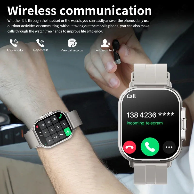 New Smart Watch Men 2 in 1 Earbuds Heart Rate GPS Track TWS Bluetooth Earphone Monitor Play Music Sport Fitness Smartwatch Women