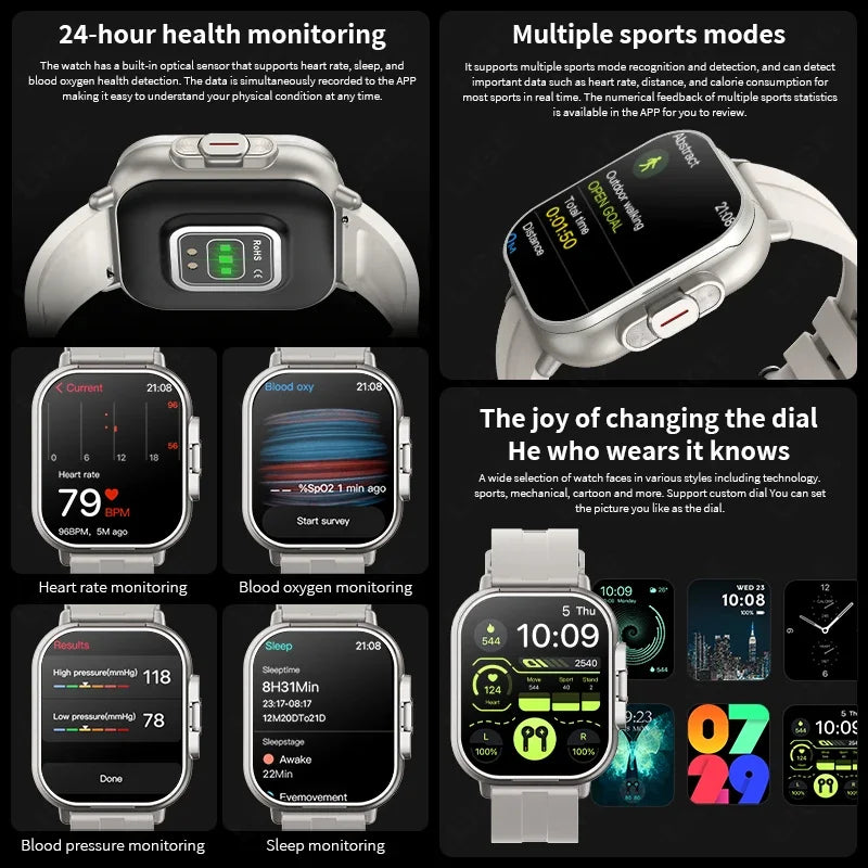 New Smart Watch Men 2 in 1 Earbuds Heart Rate GPS Track TWS Bluetooth Earphone Monitor Play Music Sport Fitness Smartwatch Women