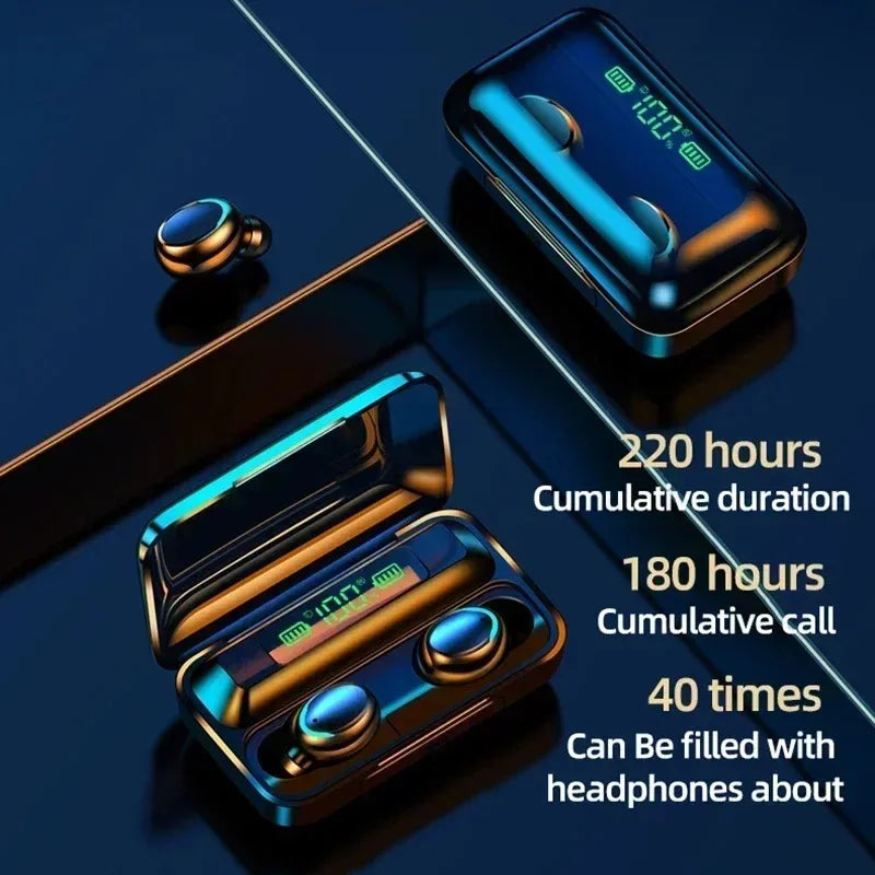 TWS F9-5 Earphone Bluetooth 5.3 Wireless Headphones Hifi Stereo Sports Waterproof Earbuds Headset Hearing Aids with Mic Handfree