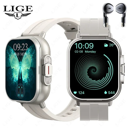 New Smart Watch Men 2 in 1 Earbuds Heart Rate GPS Track TWS Bluetooth Earphone Monitor Play Music Sport Fitness Smartwatch Women