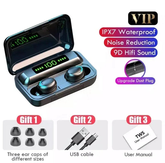 TWS F9-5 Earphone Bluetooth 5.3 Wireless Headphones Hifi Stereo Sports Waterproof Earbuds Headset Hearing Aids with Mic Handfree